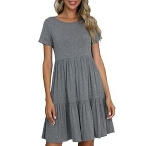 Amazon Gray Tiered Mini Dress